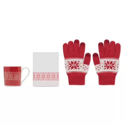 Zestaw prezentowy kubek 300 ml i rękawiczki COPITO SET - Czerwony (CX1557-05)