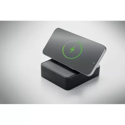 Głośnik z ładowarką indukcyjną 15W CHARGEBEAT - Czarny (MO3189-03)