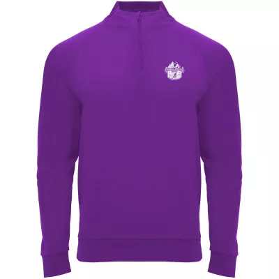 Epiro bluza unisex z długim rękawem i zamkiem błyskawicznym 1/4 200 g/m² - Mauve (R1115-MAUVE)