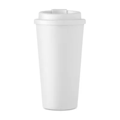 Kubek dwuścienny z PP 450 ml TUESDAY - Bialy (MO6244-06)