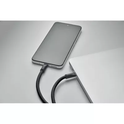 Smycz do telefonu z kablem 60W USB-C COCHARGE - Czarny (MO2618-03)